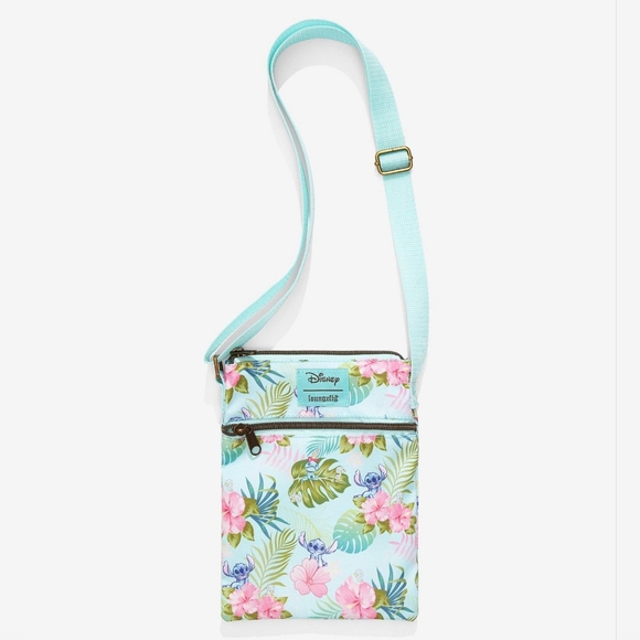 Loungefly Handbags - Loungefly Disney Lilo & Stitch Floral Passport Crossbody Bag